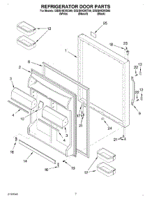 05 - Refrigerator Door parts for Whirlpool Refrigerator GB2SHKXKQ00 from AppliancePartsPros.com