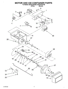 05 - Motor And Ice Container parts for Whirlpool Refrigerator ED2FHGXKQ00 from AppliancePartsPros.com