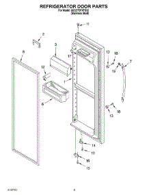 06 - Refrigerator Door parts for Whirlpool Refrigerator 6GD27DFXFS02 from AppliancePartsPros.com