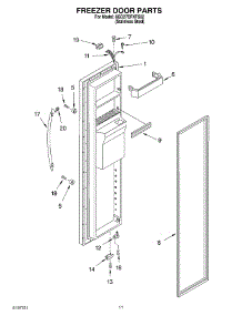 07 - Freezer Door parts for Whirlpool Refrigerator 6GD27DFXFS02 from AppliancePartsPros.com