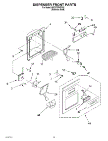 08 - Dispenser Front parts for Whirlpool Refrigerator 6GD27DFXFS02 from AppliancePartsPros.com