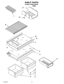 05 - Shelf parts for Whirlpool Refrigerator 3XART716GG01 from AppliancePartsPros.com