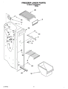 04 - Freezer Liner parts for Whirlpool Refrigerator ED25GWXFW01 from AppliancePartsPros.com