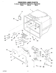 02 - Freezer Liner parts for Whirlpool Refrigerator GB8SHKXKB00 from AppliancePartsPros.com