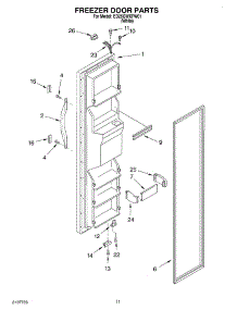 08 - Freezer Door parts for Whirlpool Refrigerator ED25GWXFW01 from AppliancePartsPros.com