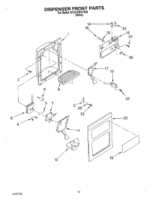 09 - Dispenser Front parts for Whirlpool Refrigerator ED25GWXFW01 from AppliancePartsPros.com