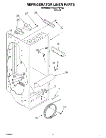 02 - Refrigerator Liner parts for Whirlpool Refrigerator 4YED27PQFN03 from AppliancePartsPros.com