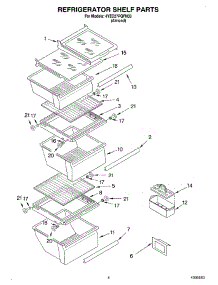 03 - Refrigerator Shelf parts for Whirlpool Refrigerator 4YED27PQFN03 from AppliancePartsPros.com