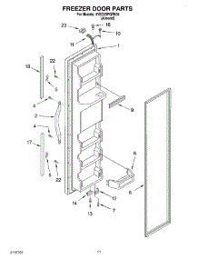07 - Freezer Door parts for Whirlpool Refrigerator 4YED25PQFN04 from AppliancePartsPros.com