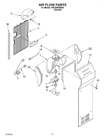10 - Air Flow parts for Whirlpool Refrigerator 4YED25PQFN04 from AppliancePartsPros.com