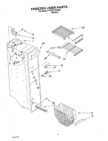04 - Freezer Liner parts for Whirlpool Refrigerator 4YED27PQFN04 from AppliancePartsPros.com