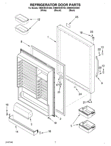 05 - Refrigerator Door parts for Whirlpool Refrigerator GB8SHKXKT00 from AppliancePartsPros.com