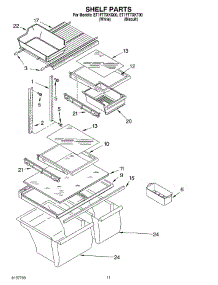 06 - Shelf parts for Whirlpool Refrigerator ET1FTTXKQ00 from AppliancePartsPros.com