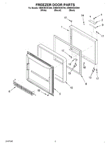03 - Freezer Door parts for Whirlpool Refrigerator GB8SHKXKQ00 from AppliancePartsPros.com