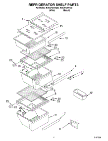 03 - Refrigerator Shelf parts for Whirlpool Refrigerator ED5CHGXKT00 from AppliancePartsPros.com