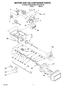 05 - Motor And Ice Container parts for Whirlpool Refrigerator ED5CHGXKQ00 from AppliancePartsPros.com