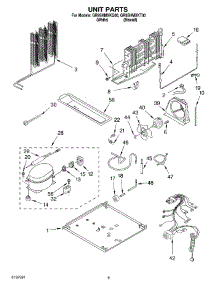 05 - Unit parts for Whirlpool Refrigerator GR9SHMXKQ00 from AppliancePartsPros.com