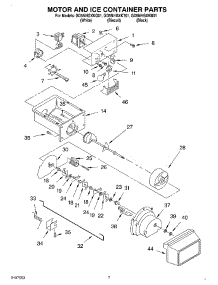 05 - Motor And Ice Container parts for Whirlpool Refrigerator GD5NHGXKB01 from AppliancePartsPros.com