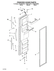 07 - Freezer Door parts for Whirlpool Refrigerator GD5NHGXKB01 from AppliancePartsPros.com