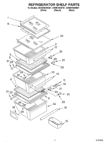 03 - Refrigerator Shelf parts for Whirlpool Refrigerator GD5NHGXKT01 from AppliancePartsPros.com