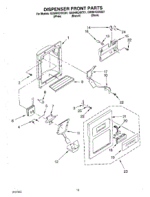 08 - Dispenser Front parts for Whirlpool Refrigerator GD5NHGXKT01 from AppliancePartsPros.com