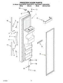 07 - Freezer Door parts for Whirlpool Refrigerator GS2SHAXKS01 from AppliancePartsPros.com