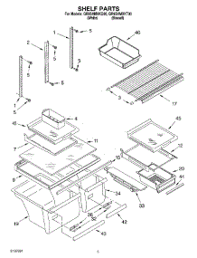 03 - Shelf parts for Whirlpool Refrigerator GR9SHMXKT00 from AppliancePartsPros.com