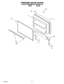07 - Freezer Door, Optional parts for Whirlpool Refrigerator GR9SHMXKT00 from AppliancePartsPros.com