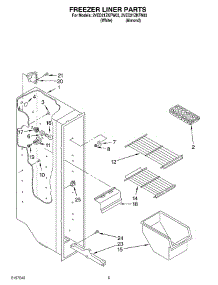 03 - Freezer Liner parts for Whirlpool Refrigerator 2VED21ZKFN03 from AppliancePartsPros.com