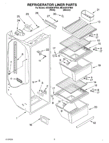 02 - Refrigerator Liner parts for Whirlpool Refrigerator 8ED20ZKXFW05 from AppliancePartsPros.com