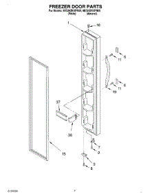 05 - Freezer Door parts for Whirlpool Refrigerator 8ED20ZKXFW05 from AppliancePartsPros.com