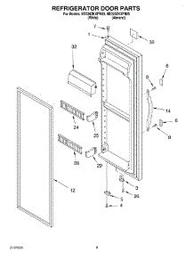 06 - Refrigerator Door parts for Whirlpool Refrigerator 8ED20ZKXFW05 from AppliancePartsPros.com