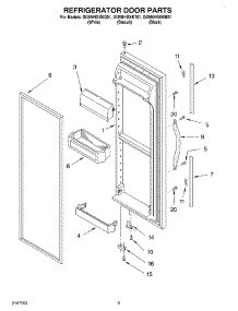 06 - Refrigerator Door parts for Whirlpool Refrigerator GD5NHGXKQ01 from AppliancePartsPros.com