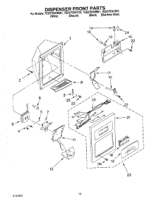 08 - Dispenser Front parts for Whirlpool Refrigerator 7GD27DIXHB01 from AppliancePartsPros.com