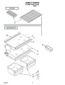 05 - Shelf parts for Whirlpool Refrigerator 3XART715GG00 from AppliancePartsPros.com