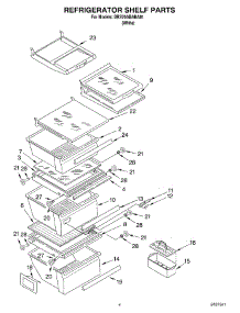 03 - Refrigerator Shelf parts for Whirlpool Refrigerator BRS70ABANA01 from AppliancePartsPros.com