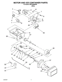 05 - Motor And Ice Container parts for Whirlpool Refrigerator BRS70ABANA01 from AppliancePartsPros.com