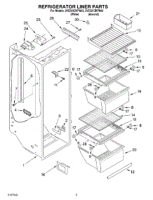 02 - Refrigerator Liner parts for Whirlpool Refrigerator 2VED21ZKFW03 from AppliancePartsPros.com