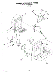 08 - Dispenser Front parts for Whirlpool Refrigerator BRS70ABANA01 from AppliancePartsPros.com