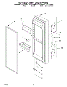 06 - Refrigerator Door parts for Whirlpool Refrigerator 7GD27DIXHW01 from AppliancePartsPros.com
