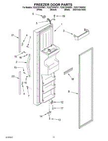 07 - Freezer Door parts for Whirlpool Refrigerator 7GD27DIXHW01 from AppliancePartsPros.com