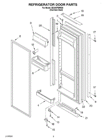 06 - Refrigerator Door parts for Whirlpool Refrigerator GD25SFXHS05 from AppliancePartsPros.com