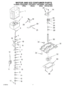 05 - Motor And Ice Container parts for Whirlpool Refrigerator 7GD27DIXHT01 from AppliancePartsPros.com