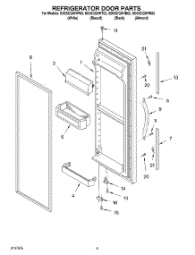 06 - Refrigerator Door parts for Whirlpool Refrigerator ED25CQXHB03 from AppliancePartsPros.com