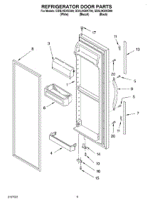 06 - Refrigerator Door parts for Whirlpool Refrigerator GD5LHGXKB00 from AppliancePartsPros.com