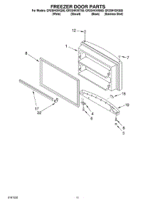 06 - Freezer Door, Optional parts for Whirlpool Refrigerator GR2SHKXKQ00 from AppliancePartsPros.com