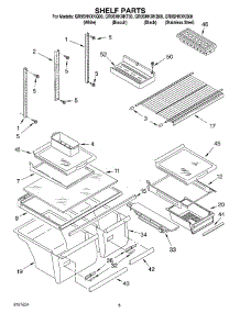 03 - Shelf parts for Whirlpool Refrigerator GR9SHKXKT00 from AppliancePartsPros.com
