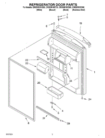 04 - Refrigerator Door parts for Whirlpool Refrigerator GR9SHKXKS00 from AppliancePartsPros.com