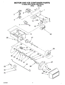 05 - Motor And Ice Container parts for Whirlpool Refrigerator ED5GTQXKQ00 from AppliancePartsPros.com