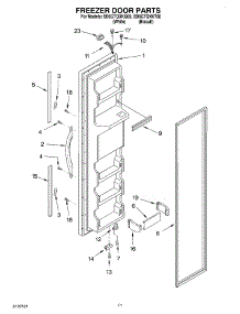 07 - Freezer Door parts for Whirlpool Refrigerator ED5GTQXKQ00 from AppliancePartsPros.com